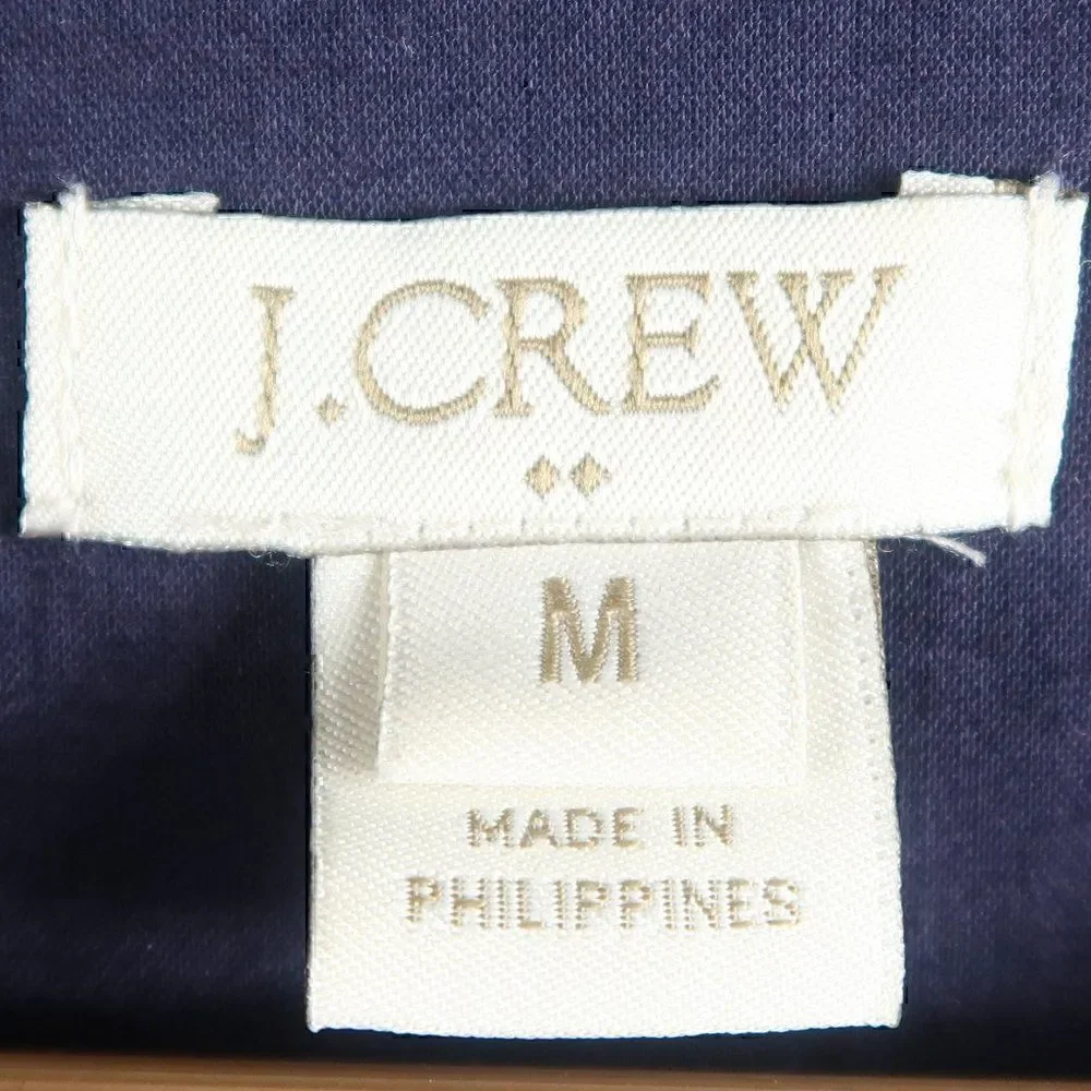 J. CREW BLUE LONG SLEEVE 1/2 BUTTON DOWN TIE WAIST MIDI DRESS SIZE MEDIUM